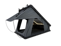 Tente de toit de voiture imperméable en toile pour 4 personnes, ouverture instantanée, coque rigide en alliage d'aluminium, charnière externe en X, coque rigide RTT