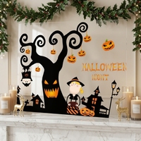Autocollants de fenêtre d'Halloween en PVC imperméables décoratifs pour les présentoirs de café et les décorations de fêtes – Vente en gros