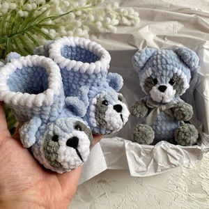 Chaussons Bébé en Coton Tricoté Doux et Mignon à Motif Ours Cartoon <span class=keywords><strong>pour</strong></span> Enfants, Nouveau Style Chaussures de Lit en <span class=keywords><strong>Crochet</strong></span> <span class=keywords><strong>pour</strong></span> Bébé - Product Image 2