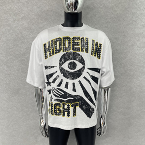 Quảng Châu shangshang tùy chỉnh Heavyweight thiết kế đồ họa DTG in áo thun Rhinestone cắt TEE quá khổ Boxy Fit t Áo sơ mi cho nam giới - Product Image 1