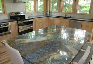 Luxe Poli <span class=keywords><strong>Bleu</strong></span> Luise Quartzite Nature Pierre <span class=keywords><strong>Bleu</strong></span> Vangogh Quartzite Comptoir Île - Product Image 5