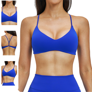 Sujetador Deportivo de Yoga Personalizado para Mujer con Logotipo Frontal, Transpirable, de Alta Sujeción, Nailon/Algodón, Ropa Deportiva para Gimnasio, Venta al Por Mayor - Product Image 1
