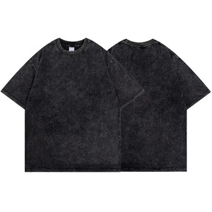 T-Shirt Unisex di Alta Qualità con Effetto Acid Wash, Streetwear Oversize Hip Hop 100% Cotone con Motivi <span class=keywords><strong>Cartoon</strong></span> <span class=keywords><strong>Vintage</strong></span> - Product Image 3