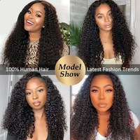Perruques de cheveux humains bruts péruviens doublement étirés, longues, bouclées, sans colle, prêtes à porter, avec partie en U, style crépu bouclé, pour femmes noires, de chez Hair Vendors
