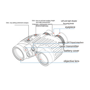 Tristar 1500m longue portée 0.5m erreur 8X40 <span class=keywords><strong>télémètre</strong></span> Laser haute <span class=keywords><strong>définition</strong></span> binoculaire - Product Image 3