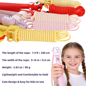 Yuedong <span class=keywords><strong>Corde</strong></span> à <span class=keywords><strong>sauter</strong></span> réglable de haute qualité, légère, <span class=keywords><strong>rouge</strong></span>, jaune, rose, 2,4 m, pour garçons et filles, fitness, exercice en plein air - Product Image 6