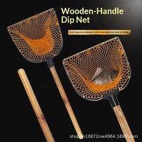Jaring Ikan Kayu Solid Stainless Steel Gagang Kayu Jaring Nilon Cincin Ganda Jaring Halus Cepat Kering Model 028 Kedalaman 30m