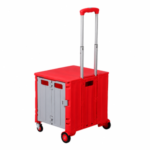 Boîte de rangement pliable en plastique avec poignée télescopique, chariot utilitaire à quatre roues, capacité simple de 20-35L, pour cuisine et salle de bain, design moderne - Product Image 3