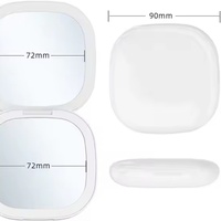 Miroir de maquillage compact rechargeable avec éclairage LED, grossissement 5x et 10x, miroir cosmétique portable