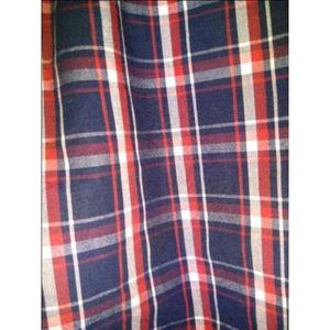 Silk Fabric Medium Weight Woven Flannel Fabric <b>Red</b> Navy Blue Plaid Check Pattern Cloth - Product Image 5
