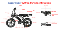 Contrôleur d'affichage pour vélo électrique QM V20 Fat Bike, capteur d'assistance au pédalage avec câble, accélérateur rotatif, pièces pour vélo électrique QM V20 Fat Bike
