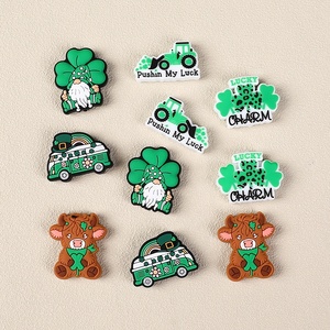 Cuentas Masticables de Trébol de la Suerte para el Día de San Patricio, Cuentas de Silicona de Grado Alimenticio Ecológicas, Cadenas para Chupetes - Product Image 1