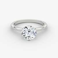 Bague de mariage solitaire classique personnalisée en diamant de laboratoire rond de 1 carat, or massif 10K/14K/18K, certifiée IGI, clarté VVS, CVD/HPHT