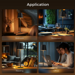 Lampade da Tavolo LED in Metallo per Ristoranti, Luci Notturne Vintage da Comodino con Controllo Touch, Lampada da Tavolo Ricaricabile Senza Fili per Casa e Bar - Product Image 6