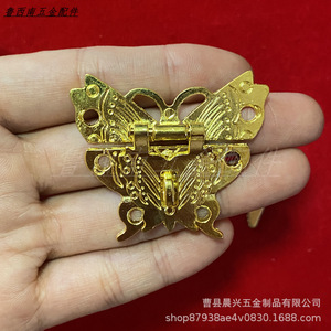Chinese Style Butterfly Zinc Alloy <b>Lock</b> 50x42mm For Wooden Box Durable Furniture <b>Lock</b> Buckle - Product Image 3