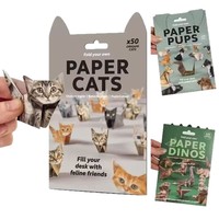 Origami géométrique semi-fini à faire soi-même, chat, chien, animal pliable fait à la main, 50 feuilles, styles multiples