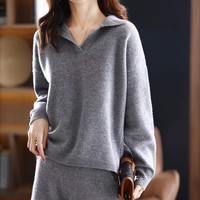 Vente en gros de pulls populaires personnalisés à la mode de grande taille pour femmes pantalons en tricot de laine et cachemire ensemble pull-over deux pièces