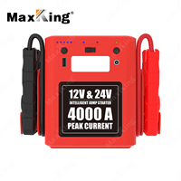 Démarreur universel 12V 24V pour moto, voiture, camion avec charge USB-A, sortie totale 207W, lumière LED, batterie externe 2000A 4000A, urgence