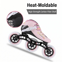 Vente en gros d'usine - Patins à roulettes de vitesse en fibre de carbone avec cadre en alliage d'aluminium, roulements étanches ABEC-11, roues en PU pour la course de vitesse