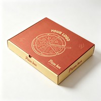 Boîte à pizza personnalisée en papier kraft de 8 pouces, 3 pièces, avec 3 compartiments et logo pour la livraison de nourriture