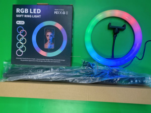 Vente en gros <span class=keywords><strong>Led</strong></span> Selfie Filler Ring Light, grand <span class=keywords><strong>cercle</strong></span>, ordinateur portable avec support pour <span class=keywords><strong>téléphone</strong></span>, 26cm RVB 10 pouces - Product Image 4