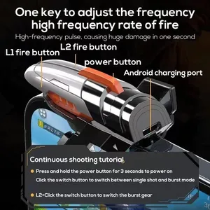 ทริกเกอร์เกมมือถือ 6 นิ้ว รุ่น AK06 สำหรับ <span class=keywords><strong>PUBG</strong></span> ช่วยเล็งยิง L1 R1 ปุ่มโลหะผสม สำหรับ IOS Android คอนโทรลเลอร์เกมแ<span class=keywords><strong>พ</strong></span>ด - Product Image 4