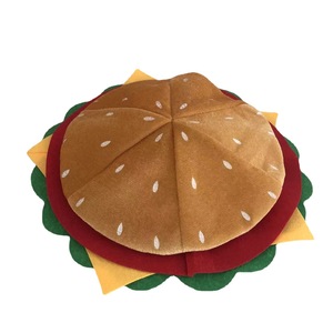 Topi Hamburger dewasa, hiasan kepala Burger, kostum pesta makanan cepat untuk dewasa, topi permainan peran gila Halloween untuk remaja - Product Image 1
