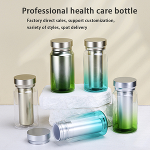 Màu xanh lá cây màu xanh phân cấp chai thu nhỏ nhựa dược Chai nhựa PET nhựa bỏng ngô chai cộng với lót - Product Image 4