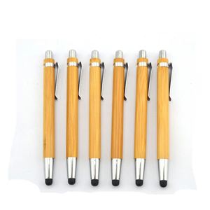 Stylo bille en bambou, stylet, idée cadeau avec logo personnalisé, ventes en promotion - Product Image 3