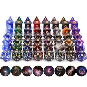Juego de Dados Galácticos Estrellados de 7 Piezas al por Mayor para Juegos de Mesa D&D RPG - Product Image 3