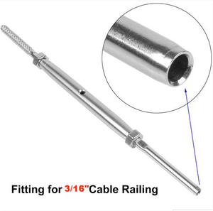 Tendeur à vis de décalage de 3/16 pouces en acier inoxydable 316, câble métallique, raccords de balustrade <span class=keywords><strong>pour</strong></span> balustrade de pont - Product Image 6