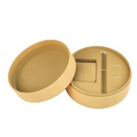 Boîte à bijoux en carton enveloppée de lin, insert en papier kraft, logo personnalisé pour l'affichage de bijoux en magasin et l'emballage cadeau de luxe