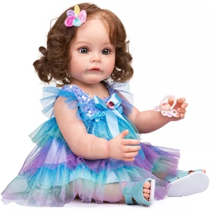 Poupée reborn en silicone de 22 pouces, réaliste et anatomiquement correcte, nouveau-né avec sucette magnétique et couche, jouet réaliste - Product Image 1