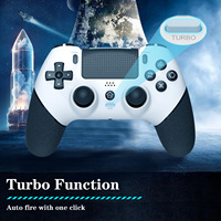 Manette de Jeu sans Fil avec Stick Analogique à Effet Hall, Double Vibration et Fonction Turbo pour PS4/Slim/Pro