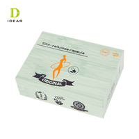 Vente en gros d'usine petit emballage de capsule de cellulose mince à clapet avec logo personnalisé en bois Mdf vert