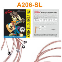 Senar Gitar Akustik Alice A206 Set 6 Senar Lengkap Senar Tunggal Gitar Folk Tembaga Buatan China Merek Art Titanium