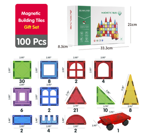Noel hediyesi manyetik yapı taşları Set çocuklar için <span class=keywords><strong>100</strong></span> adet manyetik fayans oyuncak - Product Image 5