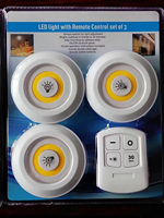 Lumière de rondelle de LED COB ultra lumineuse avec télécommande sous la lumière d'armoire Lumière de poussée de robinet à piles sans fil