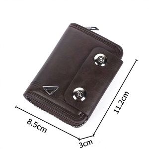 Nueva Cartera de Hombre Estilo Acordeón, Triple Pliegue, Gran Capacidad, Cuero PU, con Doble Cierre Magnético, Cartera Promocional - Product Image 2