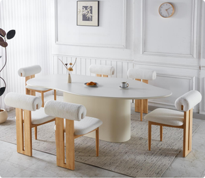 Tavolo da Pranzo Moderno in Legno Irregolare a Forma di Nuvola, Verniciato con 3 Strati di Primer + Lacca + Finitura - Product Image 1