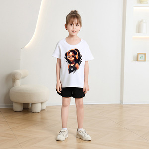 T-shirt d'été décontracté ample à col rond et manches courtes en coton anti-humidité avec imprimé dessin animé pour filles, nouveau style 2026 - Product Image 4