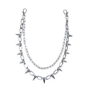 Cadena de cintura de doble capa con remaches metálicos de aleación de zinc para jeans, estilo hip hop punk para fiestas. - Product Image 5