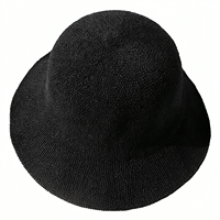 Chapeau Bob Femme en Coton et Lin, Tricoté en Fil Doux, Uni, Pliable, Respirant, avec Bandeau Anti-Transpiration Ajustable, Style Pêcheur