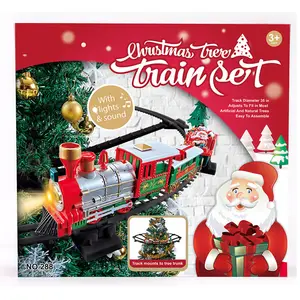 热卖轻音乐轨道铁路树圣诞儿童电动火车