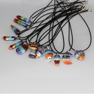 Nhà Máy Trực Tiếp Tự Nhiên Đá Quý Túi 7 Chakra Đá Tinh Thể Và Chữa Bệnh Đá Pha Lê Thủ Công Mỹ Nghệ Bảy Chakra Pha Lê Mặt Dây Chuyền - Product Image 3