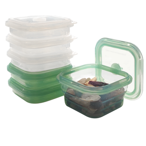 Contenedor de Alimentos Hermético de Silicona Platino Personalizable, Apilable de Tres Niveles, Plegable, Tipo Bento, con Tapa - Product Image 2