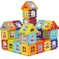 Ensemble de blocs de construction en plastique pour la construction de maisons, vente en gros directe d'usine, briques d'assemblage créatives, jouets éducatifs DIY pour enfants