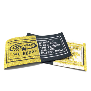 Custom T-shirts Labels <strong>Glitter</strong> Woven Luxury Labels Tagsfor <strong>Clothes</strong> - Product Image 3