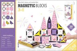 Tuiles magnétiques Château de Princesse 28 pièces 3,75 cm Blocs de construction STEM <span class=keywords><strong>Jouet</strong></span> éducatif Cadeau pour filles Enfants de 3 ans et plus - Product Image 3