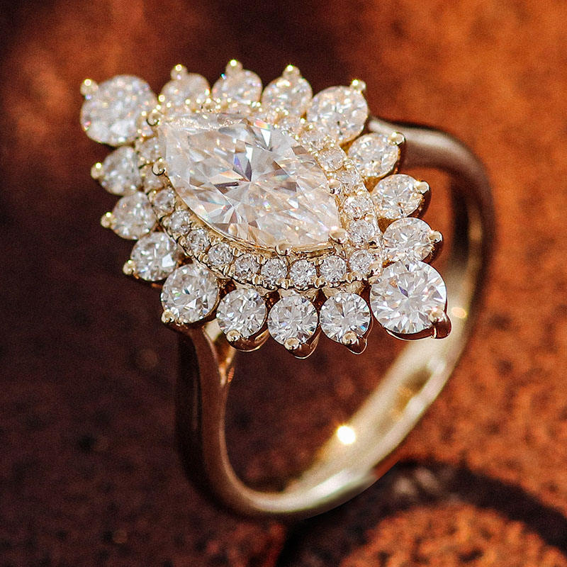 แหวนมอยซาไนต์ทองแท้ 14K